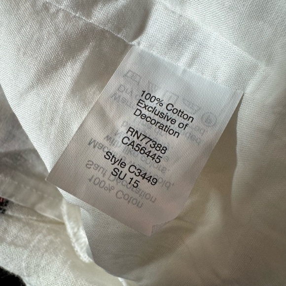 Madewell Embroidered sleeveless White Dress with Red Accents Size 10 - Picture 9 of 10